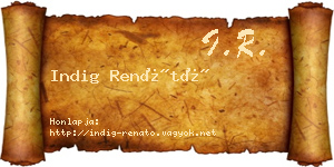 Indig Renátó névjegykártya